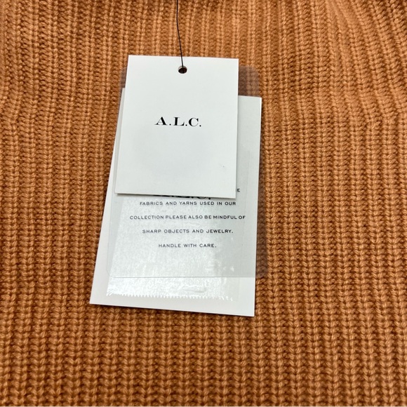 A.L.C. Helena Ribbed Lambswool Cashmere Blend Sweater Womens‎ Size XL Tan NEW - Picture 5 of 13
